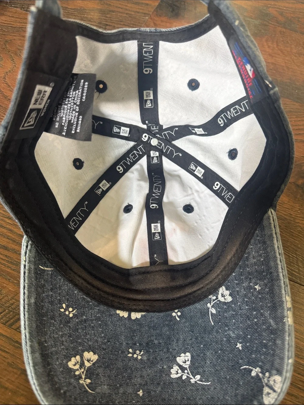 New Era Blue Floral Denim Cap with Red 'D' Patch